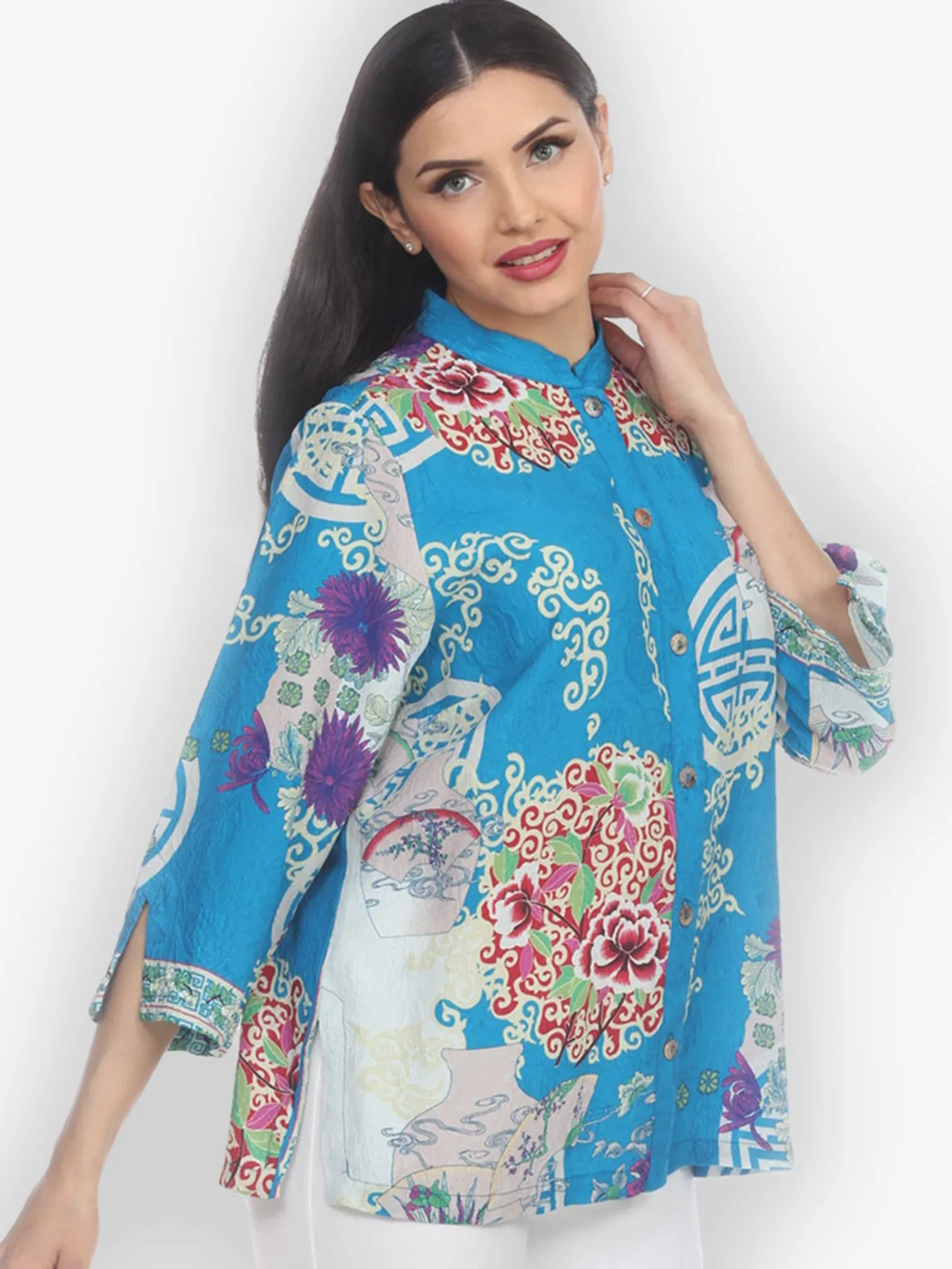 Bouquet Clusters Silk Blouse sold by Citron product image thumbnail 2