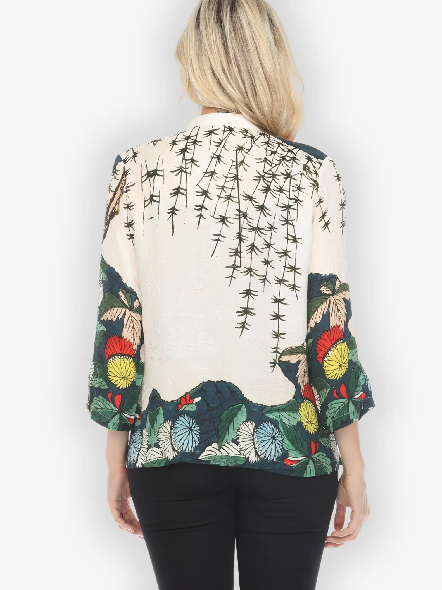 Umbrella Flowers Silk Blend Blouse sold by Citron product image thumbnail 4