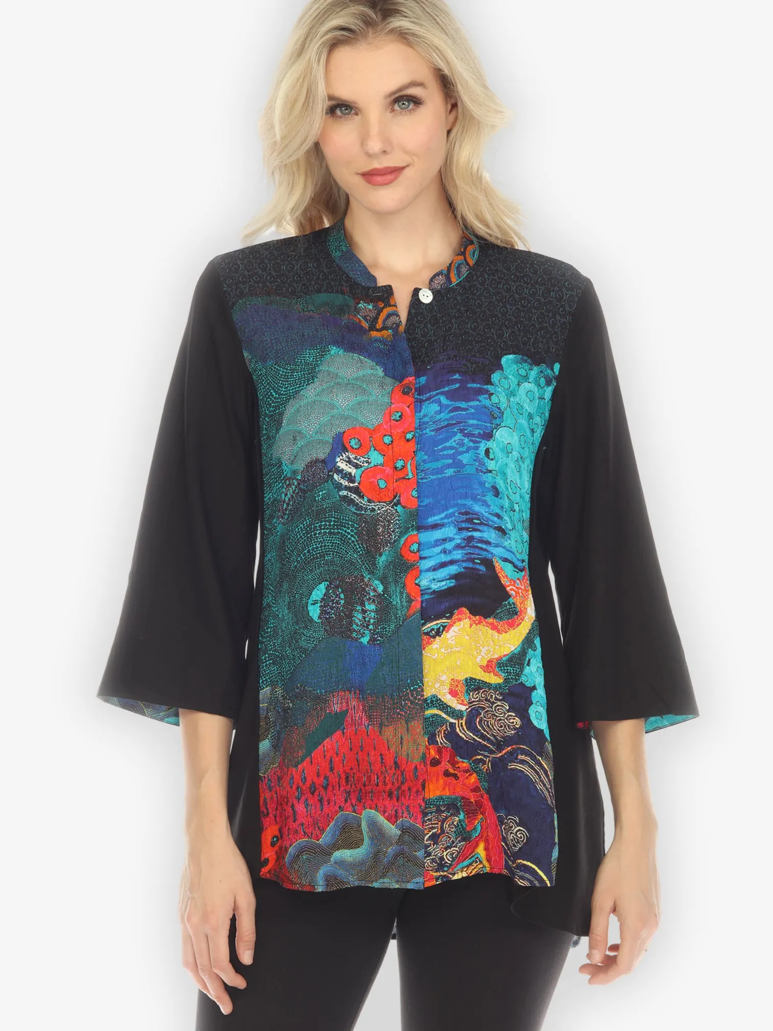 Colorful Water Scene Silk Blouse sold by Citron