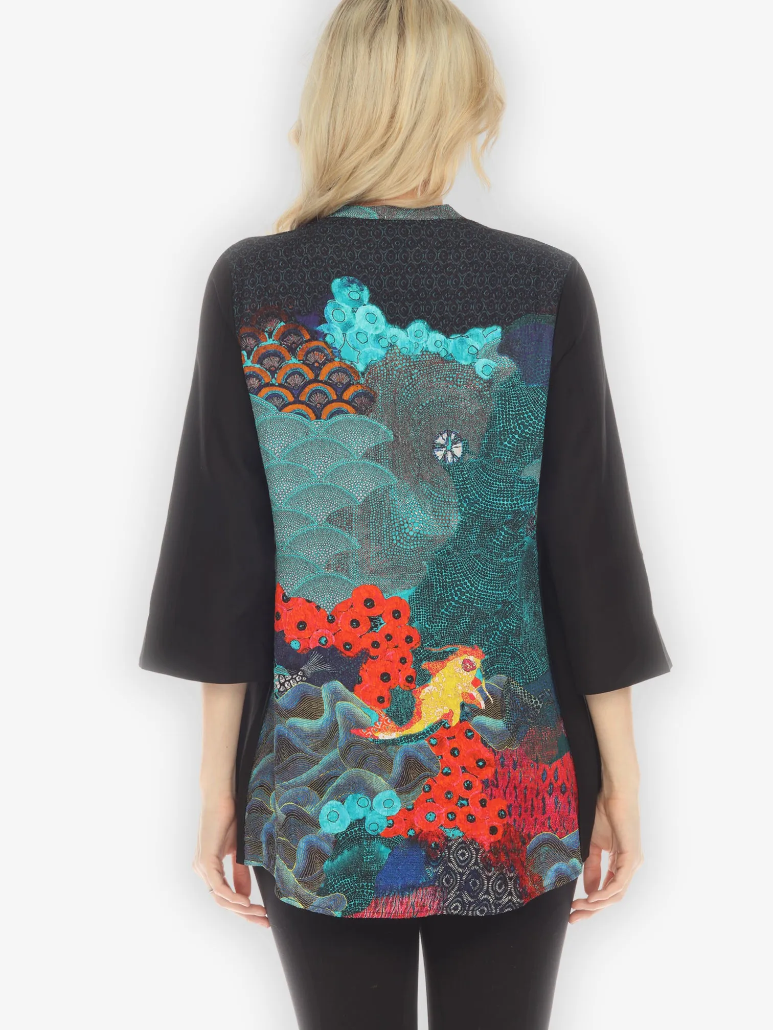 Colorful Water Scene Silk Blouse sold by Citron product image thumbnail 3