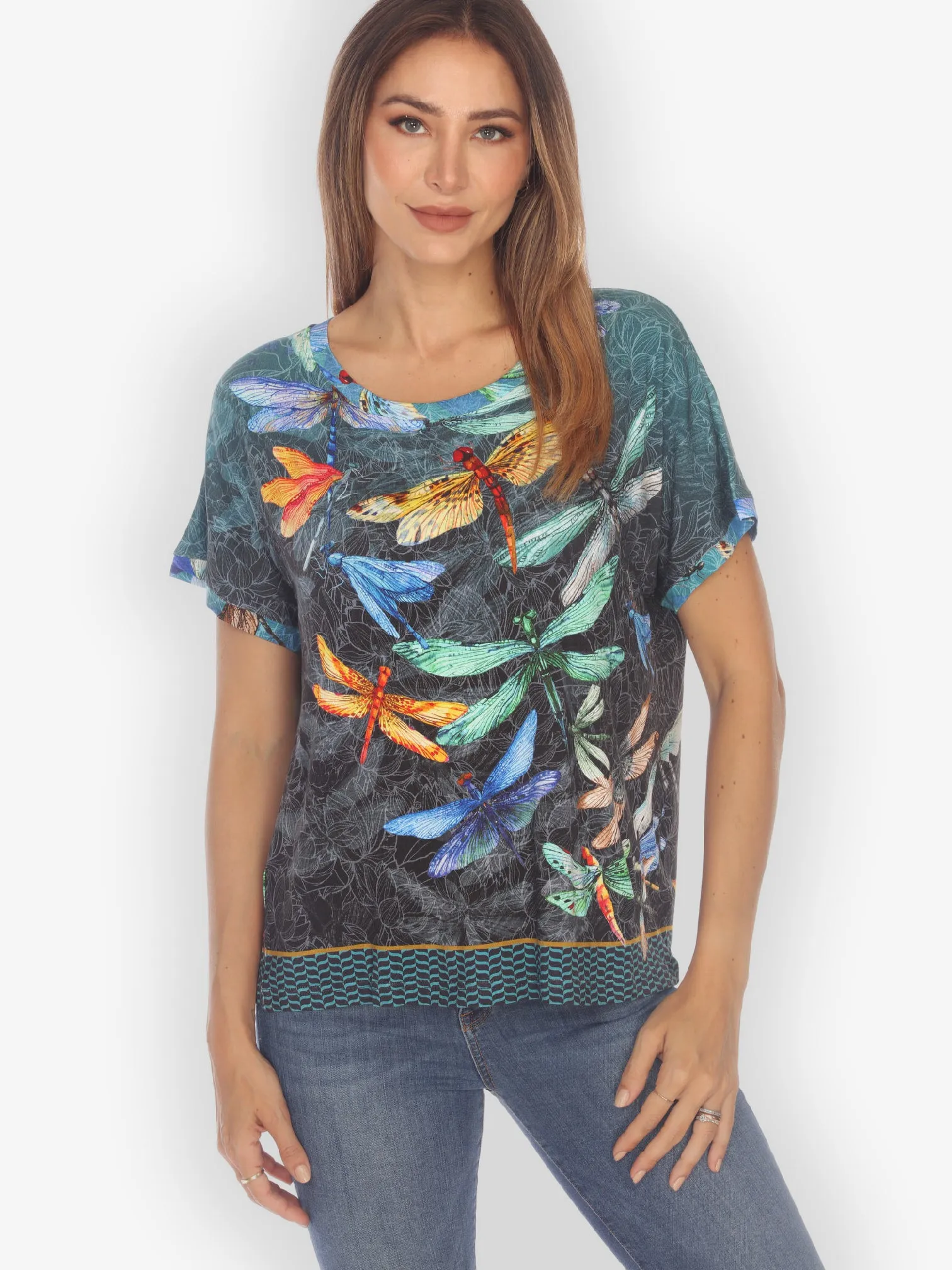 Colorful Dragonfly Cap Sleeves Tee sold by Citron product image thumbnail 2