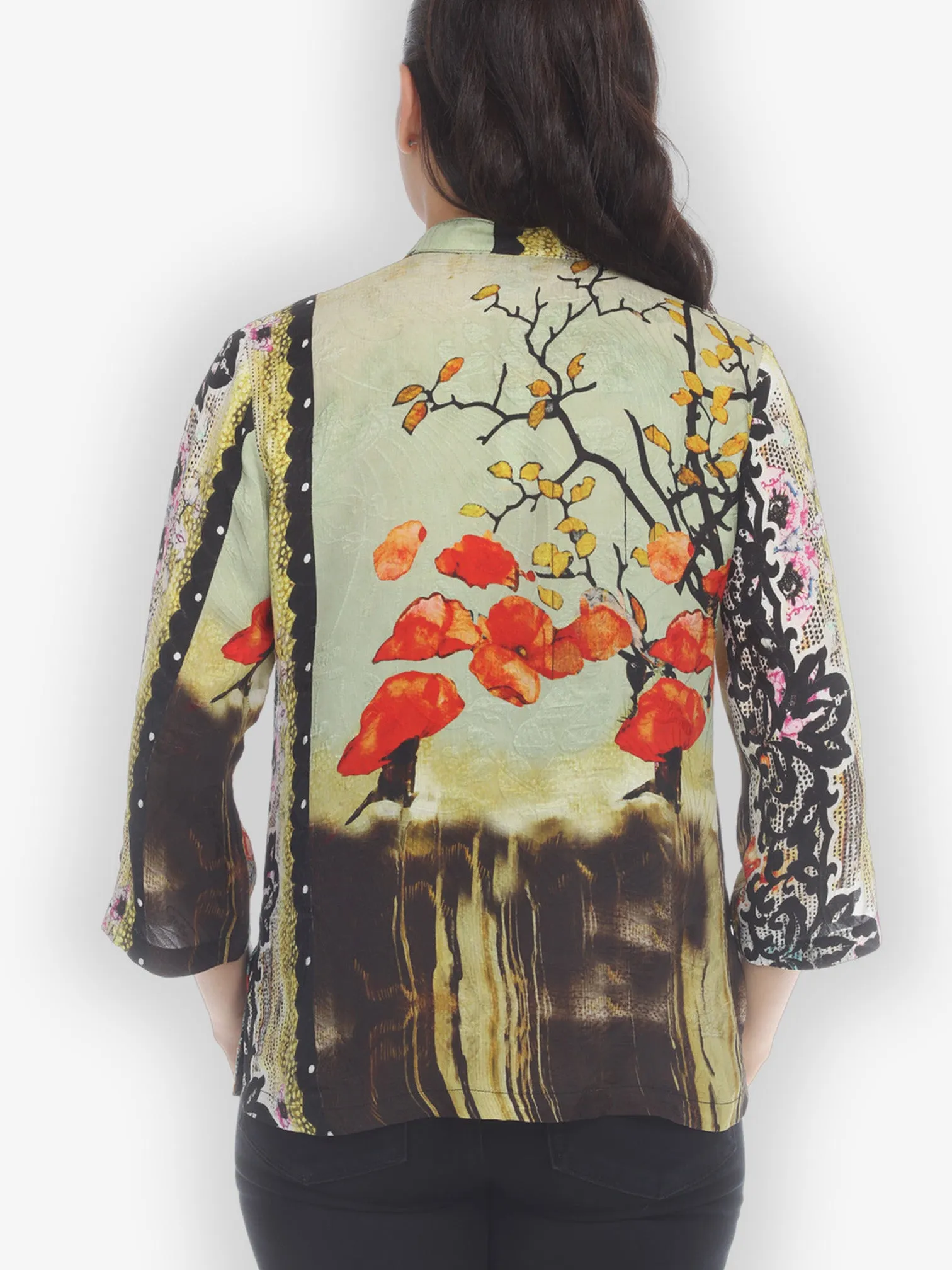 Sky Border Nature Classic Style Silk Blouse sold by Citron product image thumbnail 3