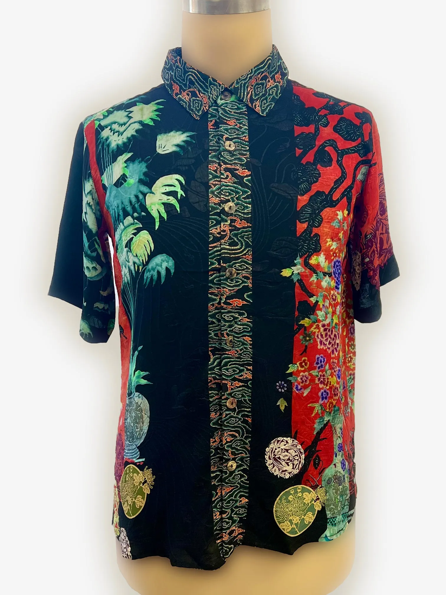 Landscape Mono Tree Men’s Silk Blend Shirt sold by Citron product image thumbnail 3