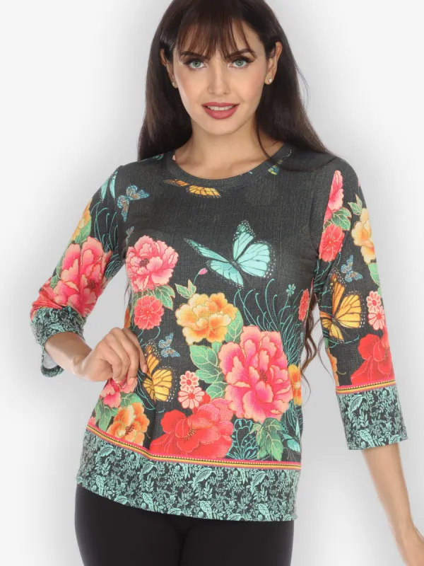 Butterflies in Flight Black Exclusive Tee sold by Citron