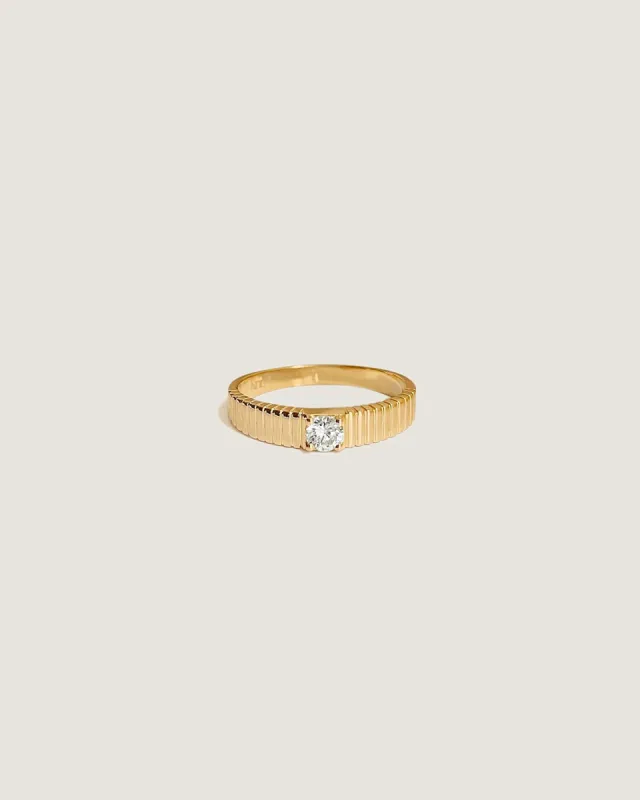 Petit Classic Solis Ribbed Ring Diamond sold by Clare Vivier