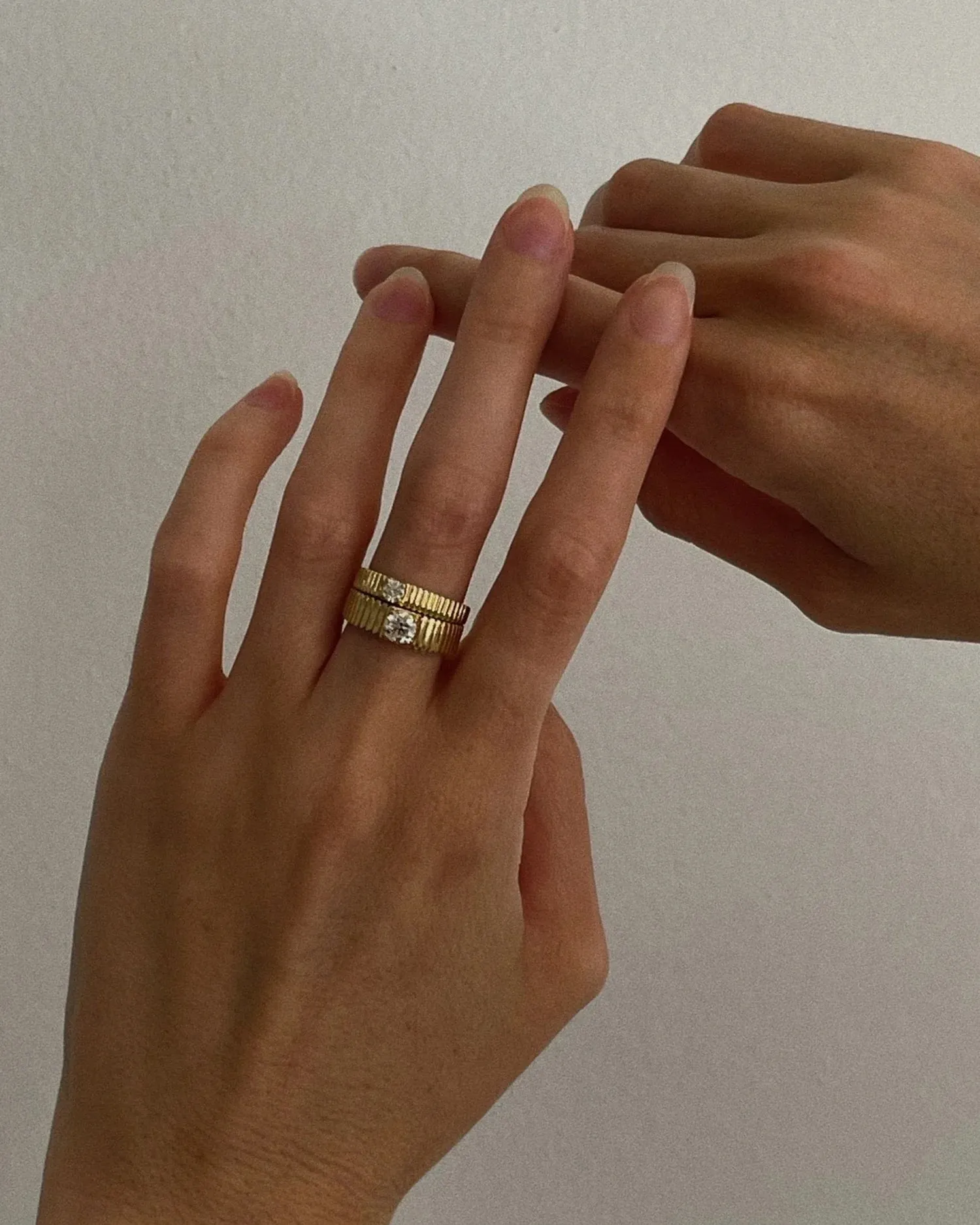 Petit Classic Solis Ribbed Ring Diamond sold by Clare Vivier product image thumbnail 2