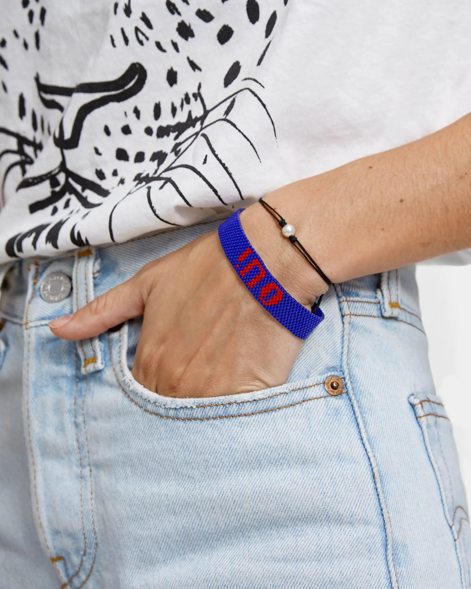 Pearl Silk Cord Bracelet sold by Clare Vivier product image thumbnail 2