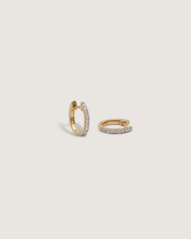 Pavé Huggie Earrings Diamond sold by Clare Vivier