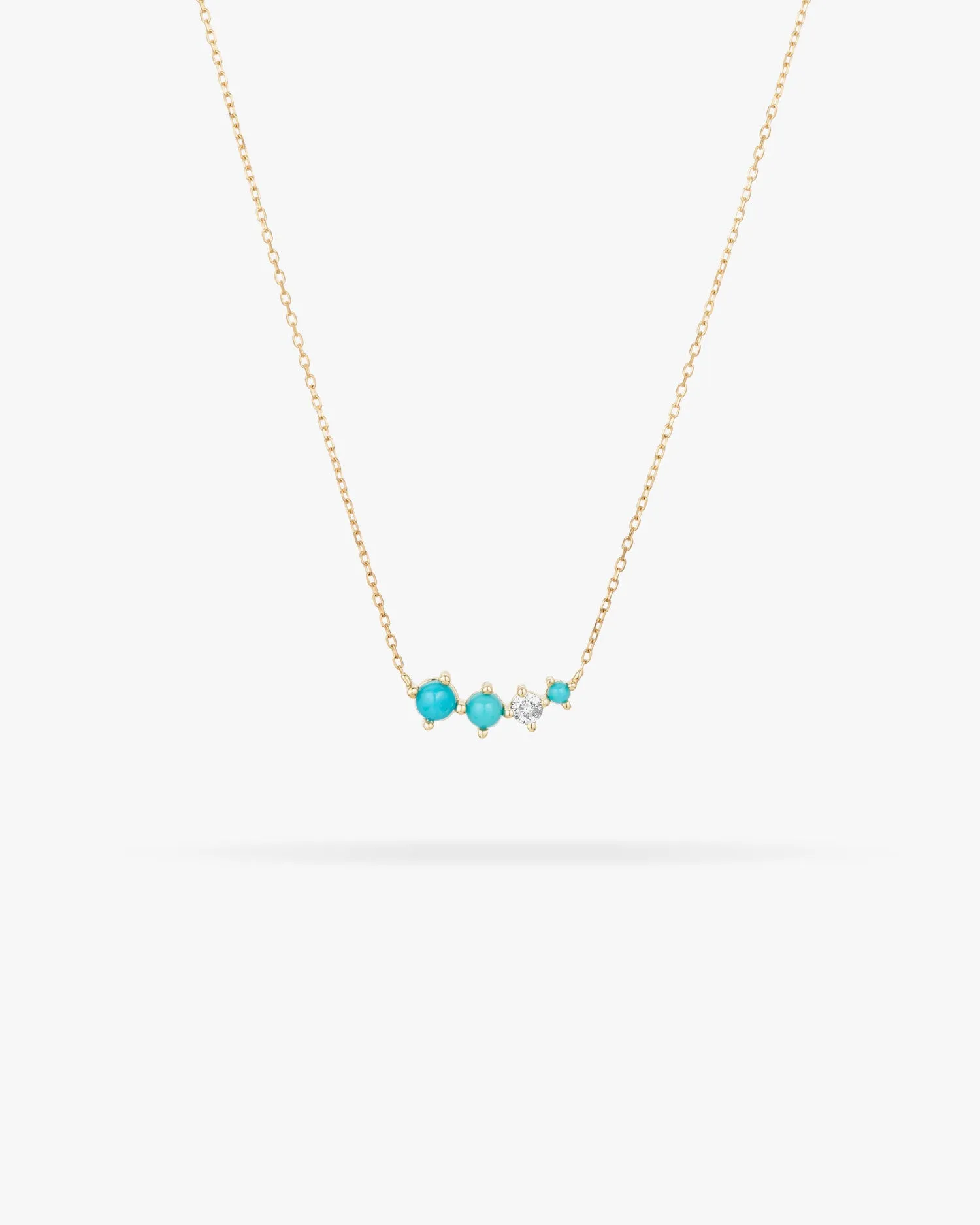 Graduated Turquoise & Diamond Curve Necklace sold by Clare Vivier