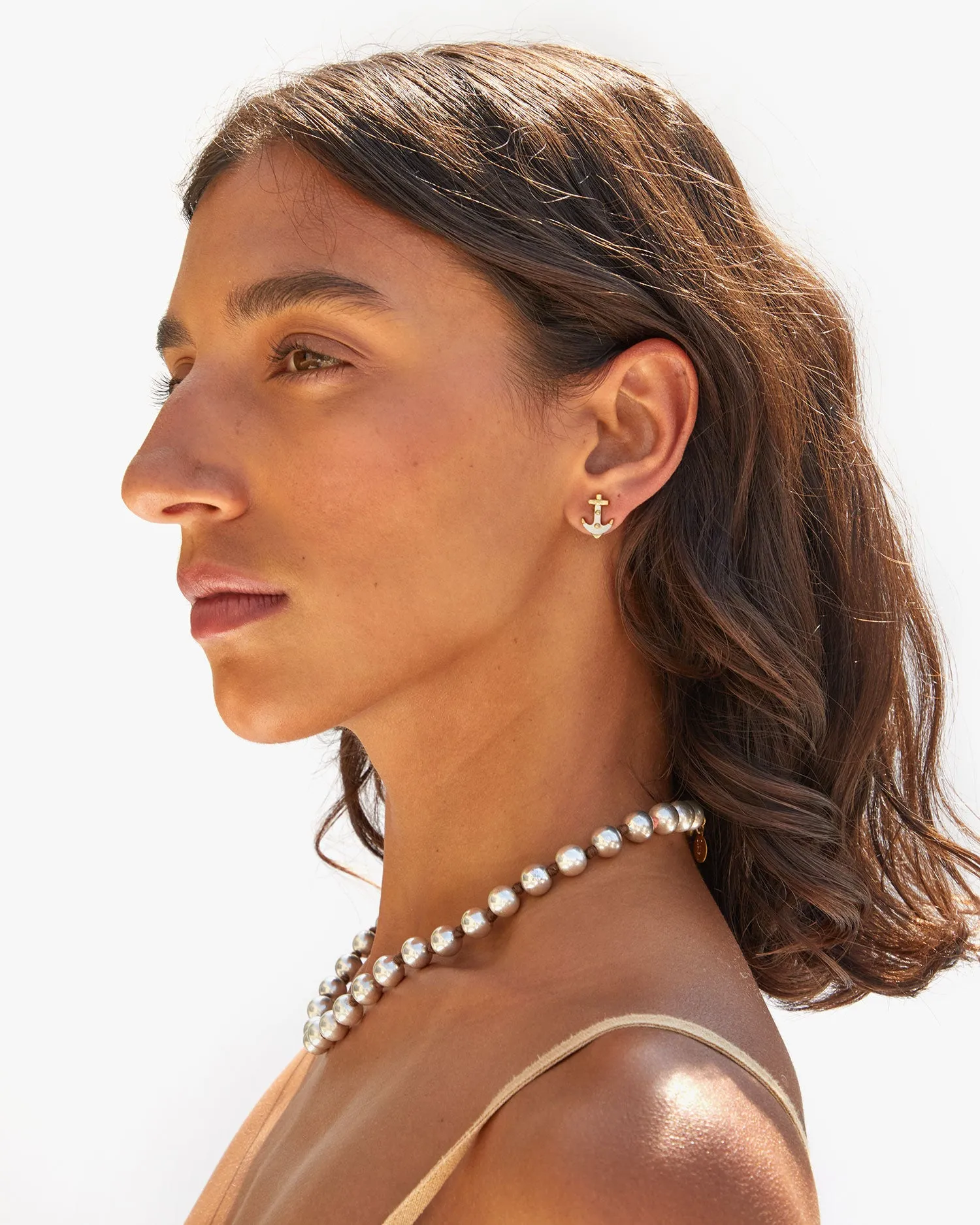 Anchor Stud Earrings sold by Clare Vivier product image thumbnail 2