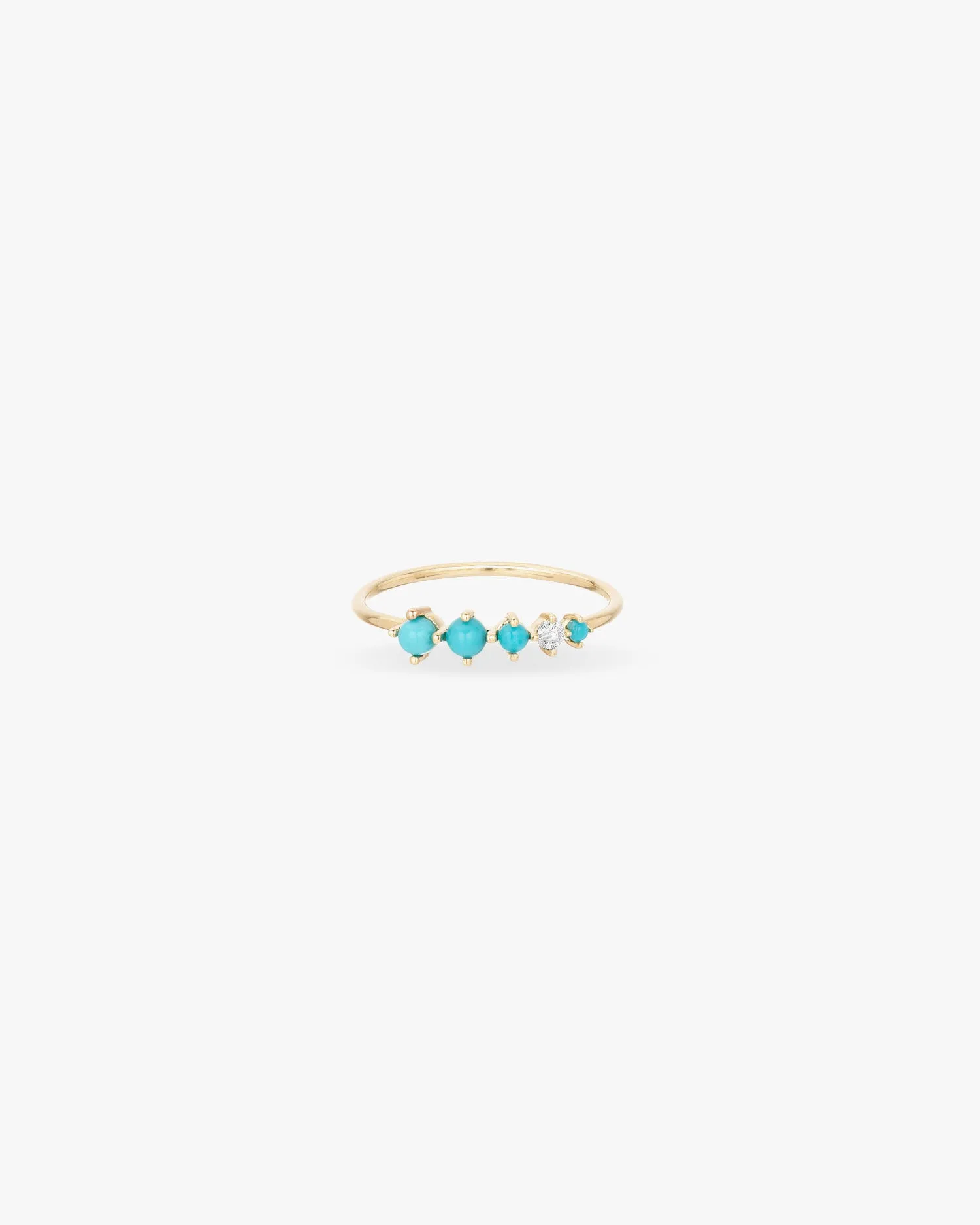 Graduated Turquoise & Diamond Stacking Ring sold by Clare Vivier