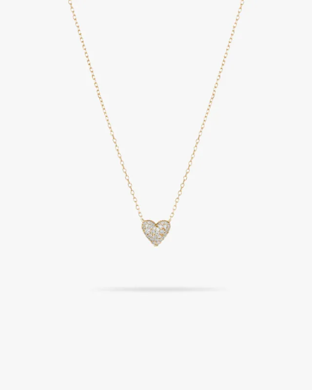 Diamond Puffy Heart Necklace sold by Clare Vivier