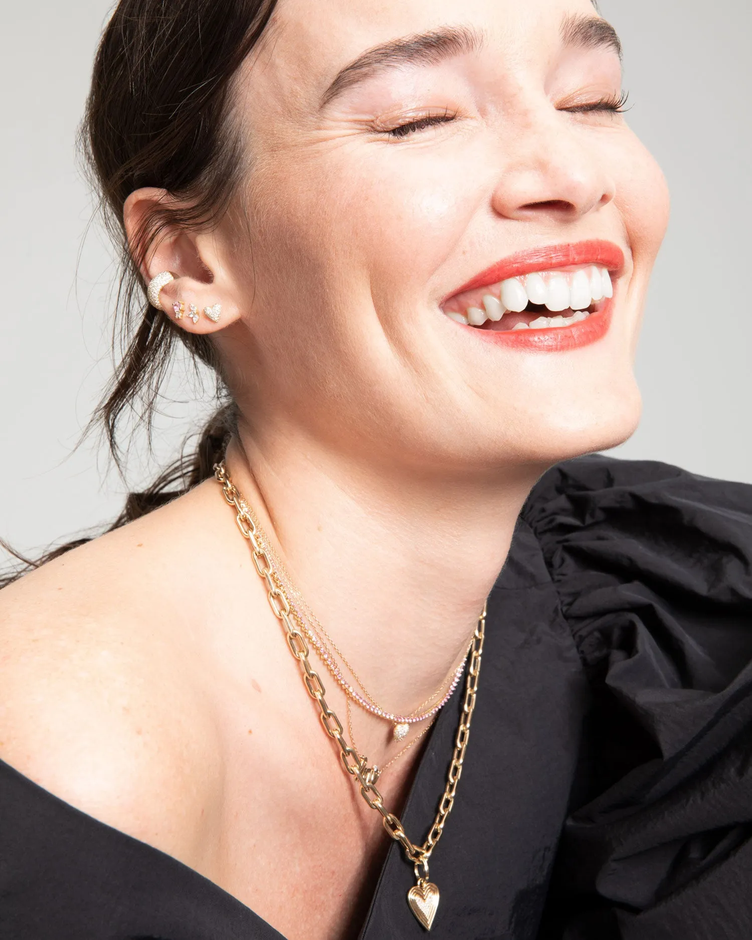 Diamond Puffy Heart Necklace sold by Clare Vivier product image thumbnail 2