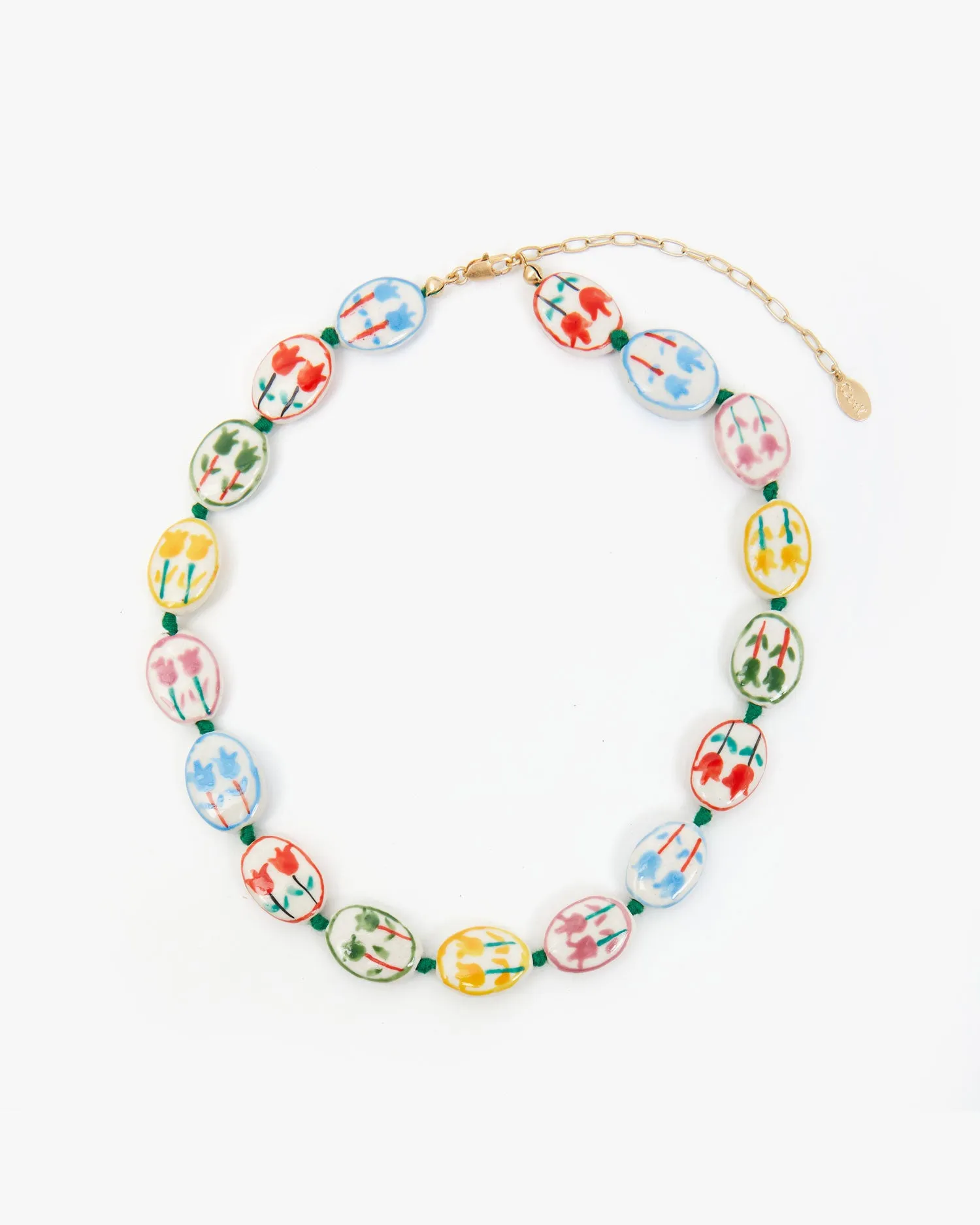 Porcelain Flower Strand Necklace sold by Clare Vivier product image thumbnail 3