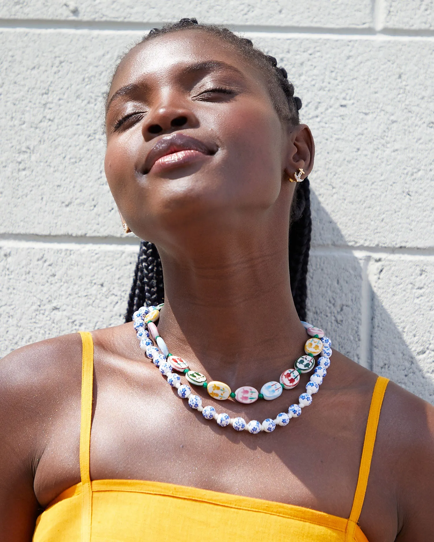 Porcelain Flower Strand Necklace sold by Clare Vivier product image thumbnail 2