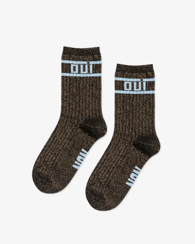 Metallic Crew Socks made by Clare Vivier