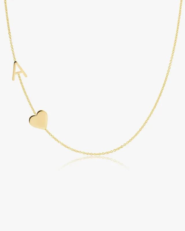 Letter Necklace with Heart Yellow Gold sold by Clare Vivier