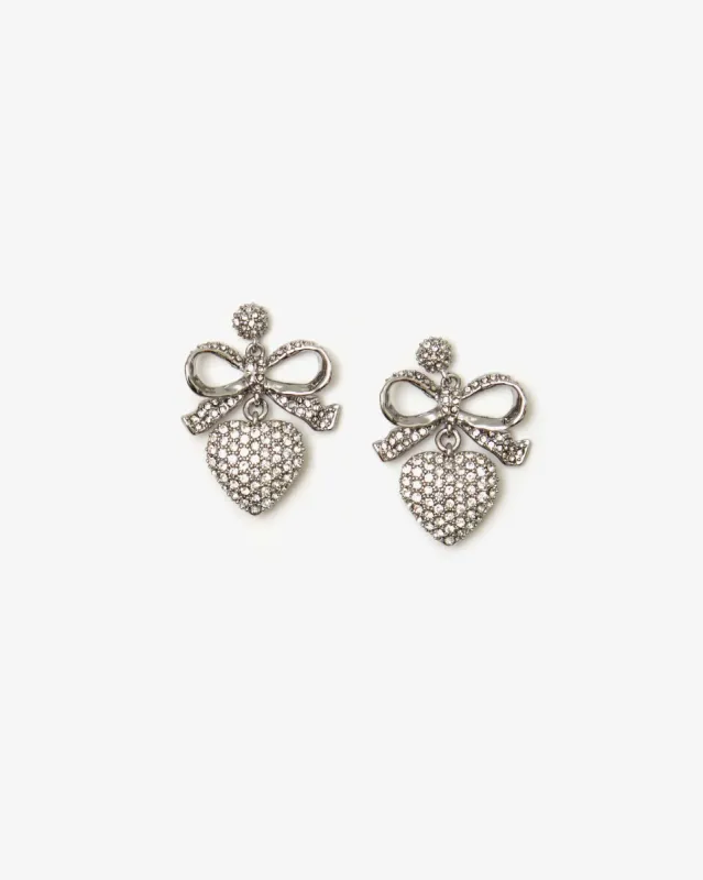 Petit Heart Drop Pavé Earrings made by Clare Vivier