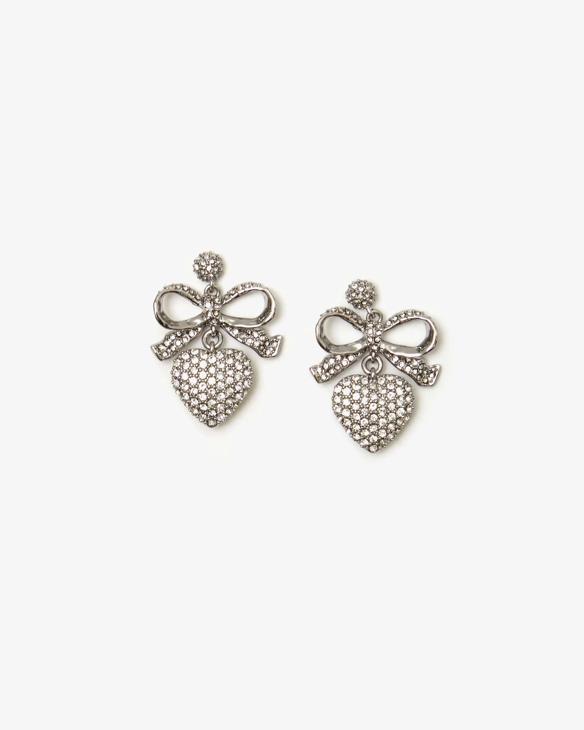 Petit Heart Drop Pavé Earrings sold by Clare Vivier