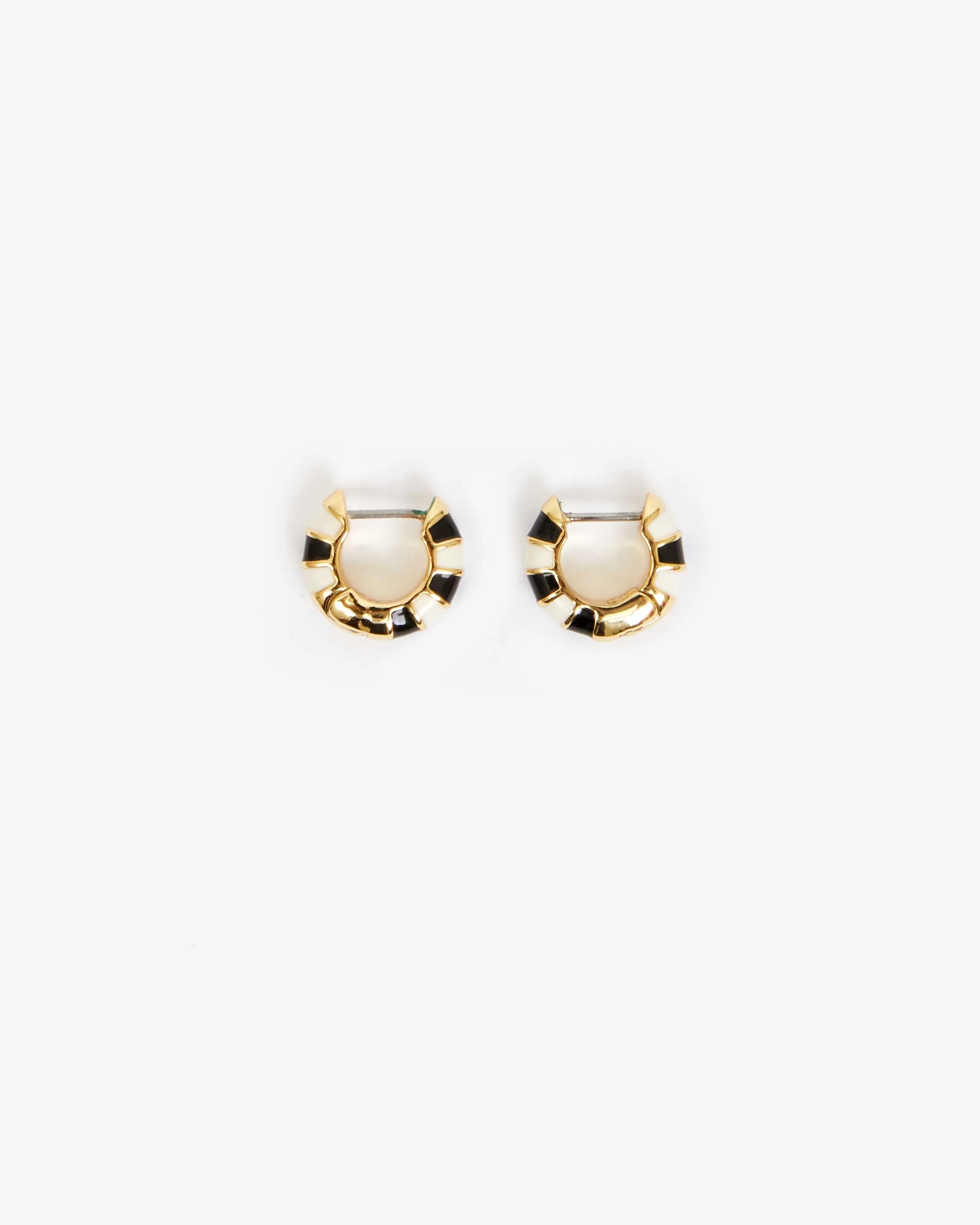 Enamel Stripe Huggie Earrings sold by Clare Vivier