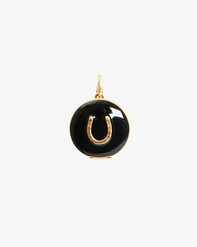 Horseshoe Enamel Locket sold by Clare Vivier