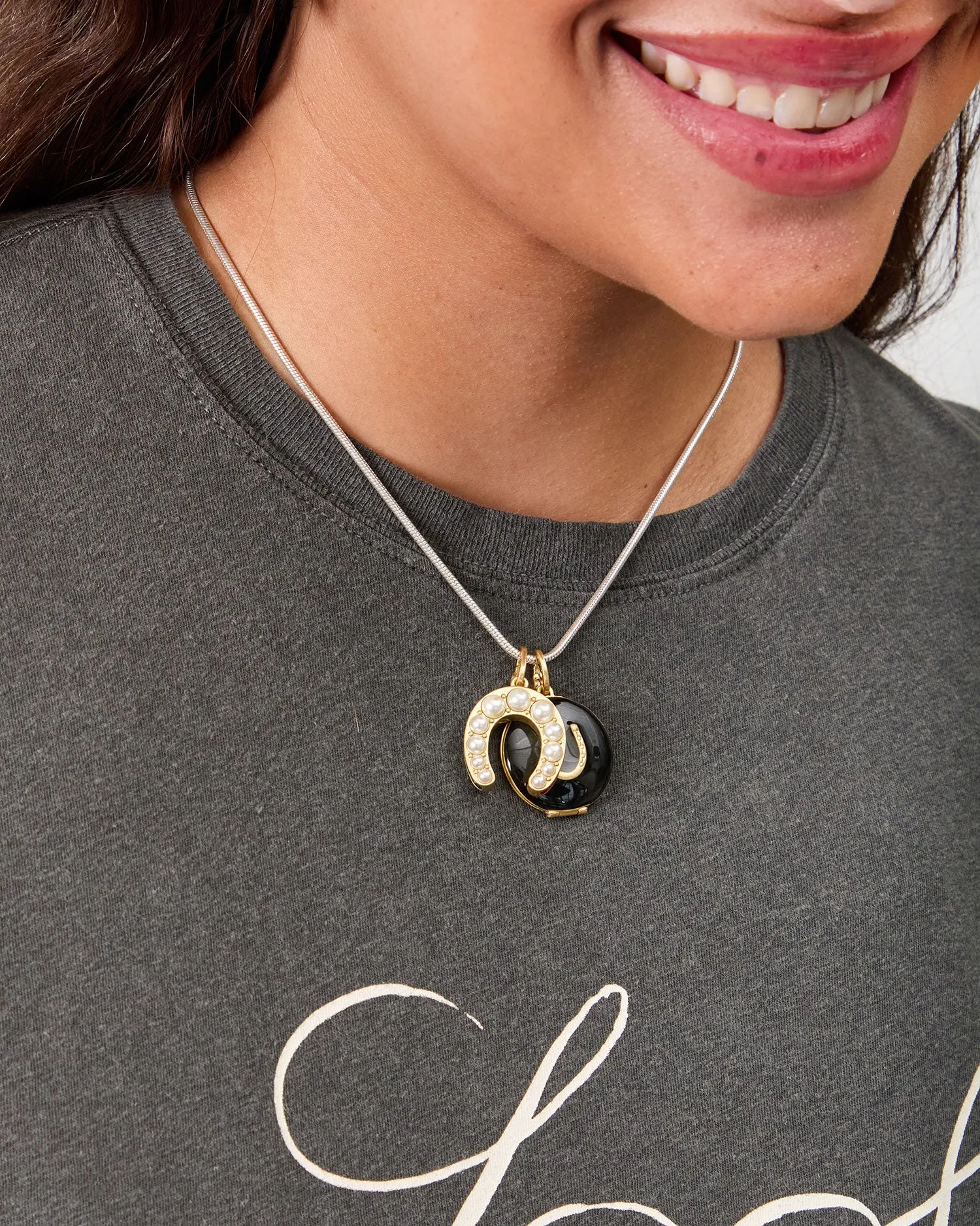 Pearl Horseshoe Charm sold by Clare Vivier product image thumbnail 3