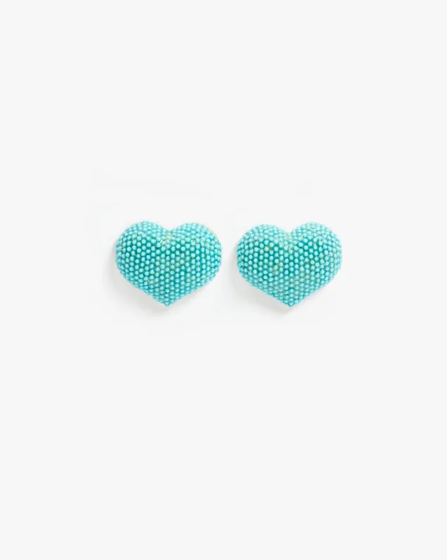 Beaded Heart Stud Earrings sold by Clare Vivier
