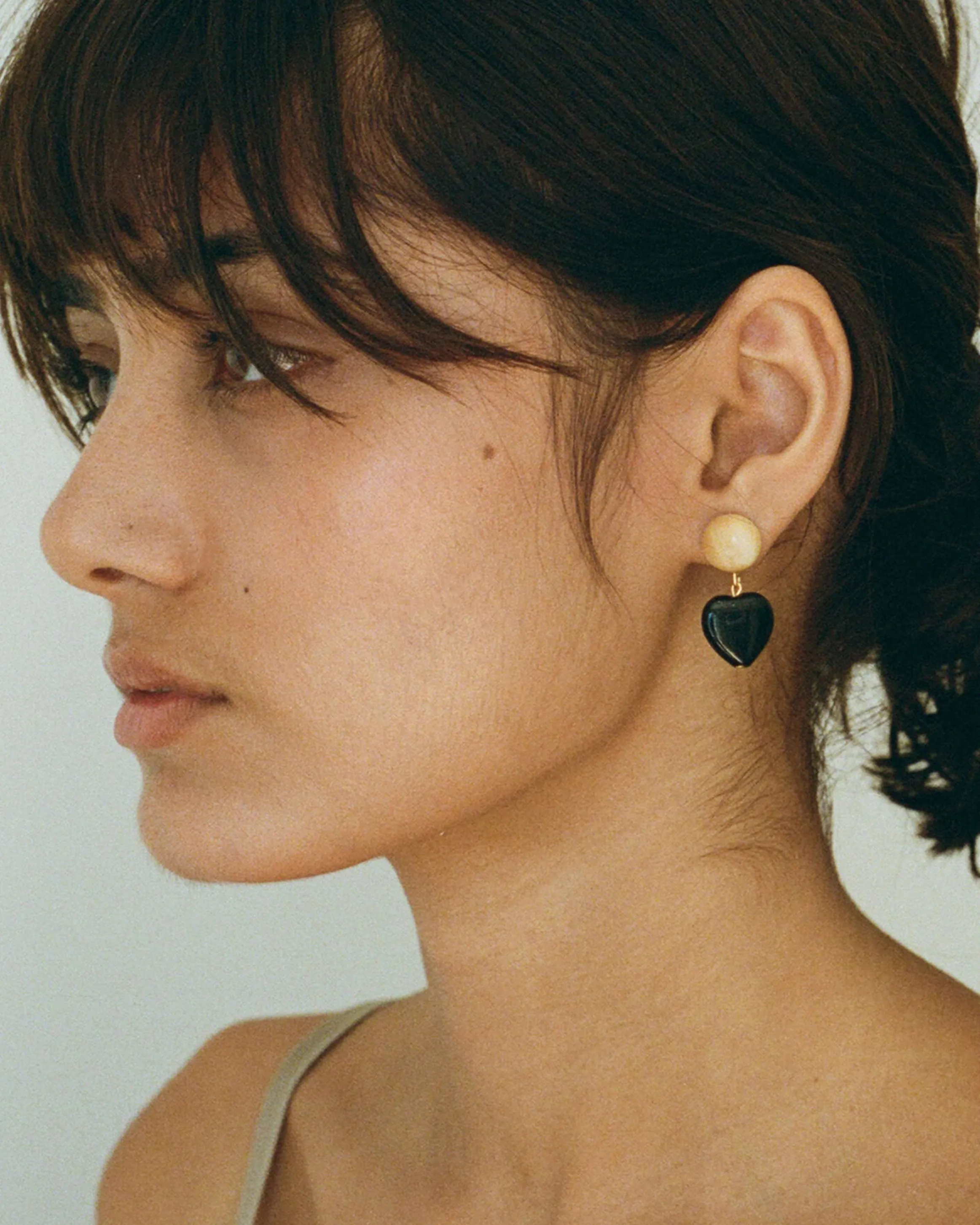 Black Heart Drop Earrings sold by Clare Vivier product image thumbnail 2