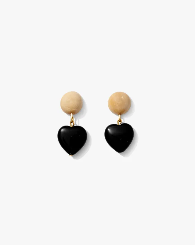 Black Heart Drop Earrings sold by Clare Vivier