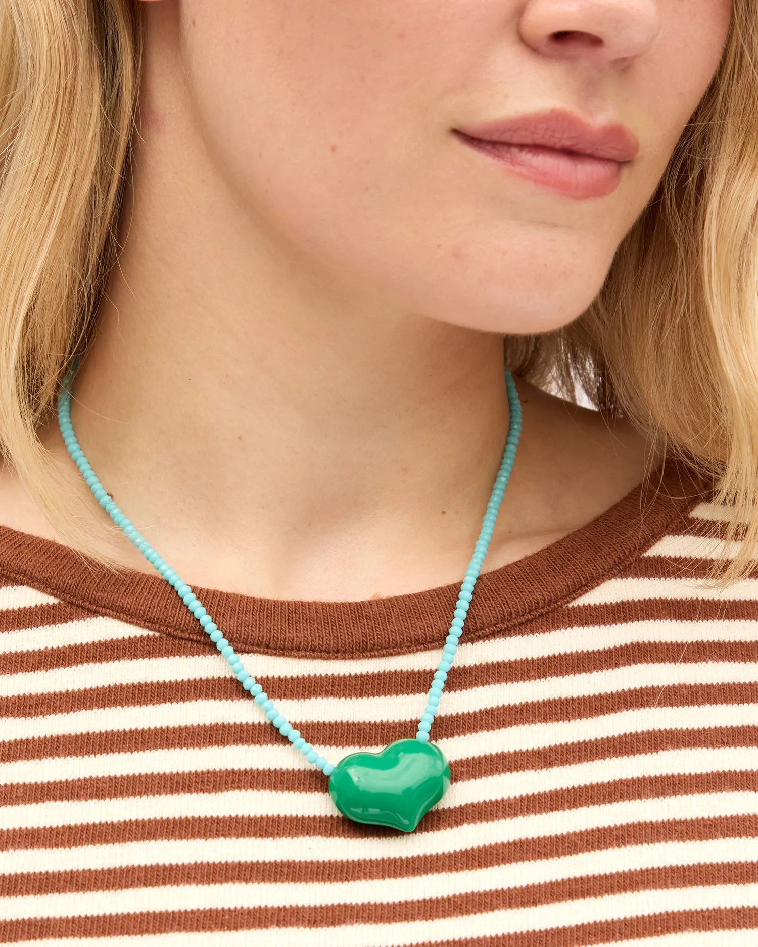 Beaded Heart Necklace sold by Clare Vivier product image thumbnail 2