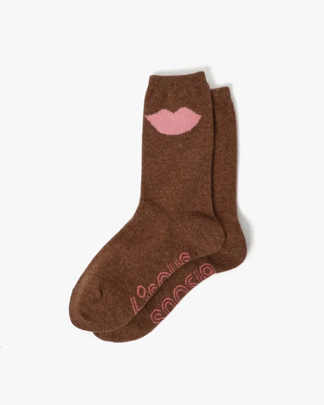 Lips Cashmere Crew Socks sold by Clare Vivier