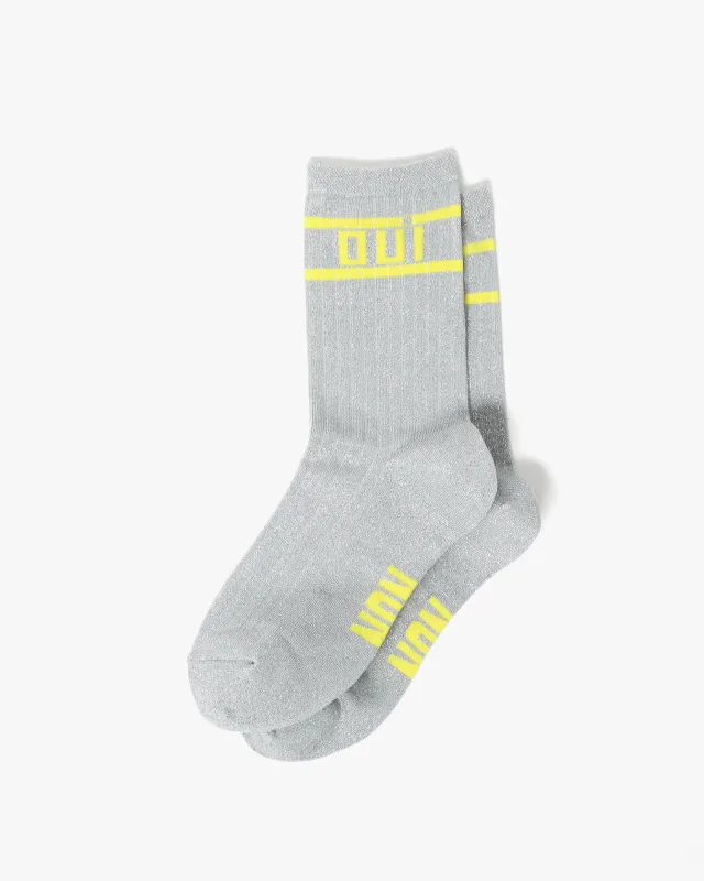 Oui/Non Metallic Crew Socks made by Clare Vivier