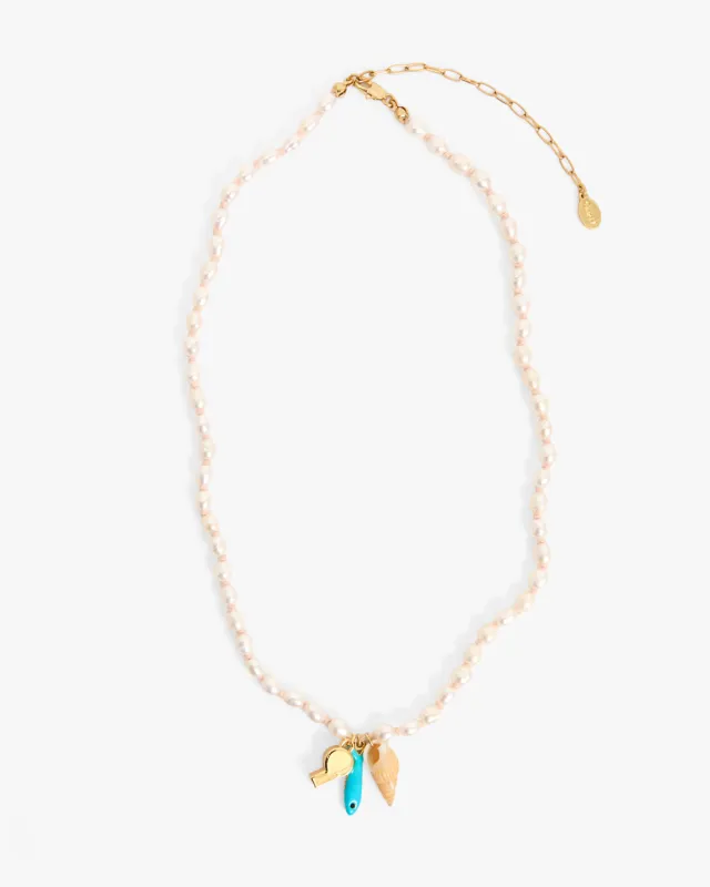 Freshwater Pearl Charm Necklace - 18 In made by Clare Vivier