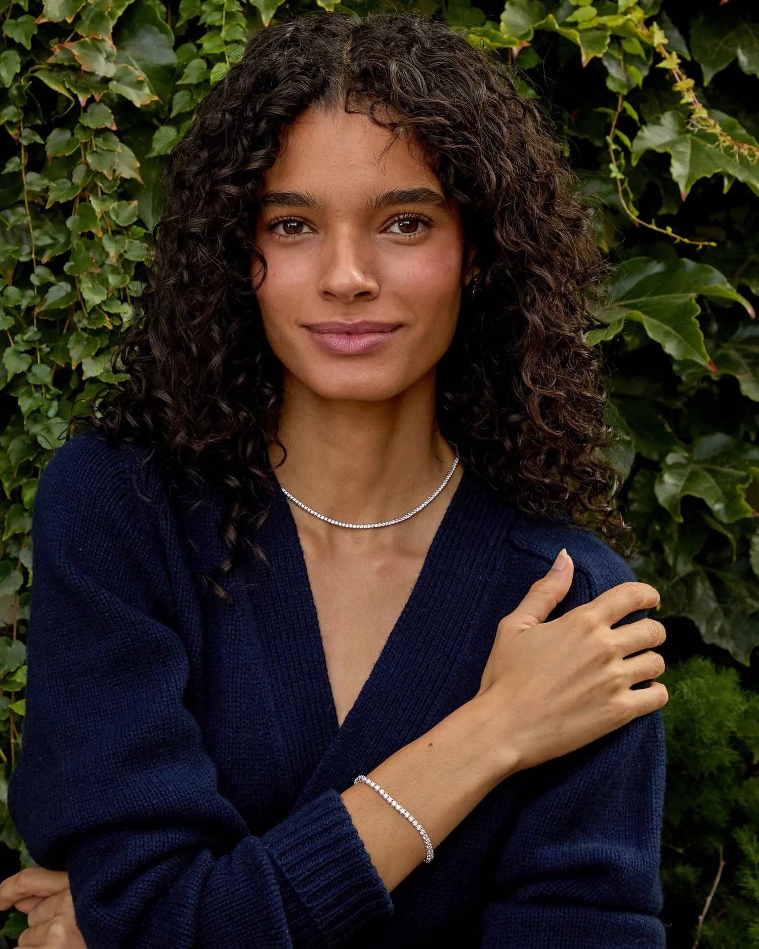 2mm Sapphire Tennis Necklace sold by Clare Vivier product image thumbnail 3