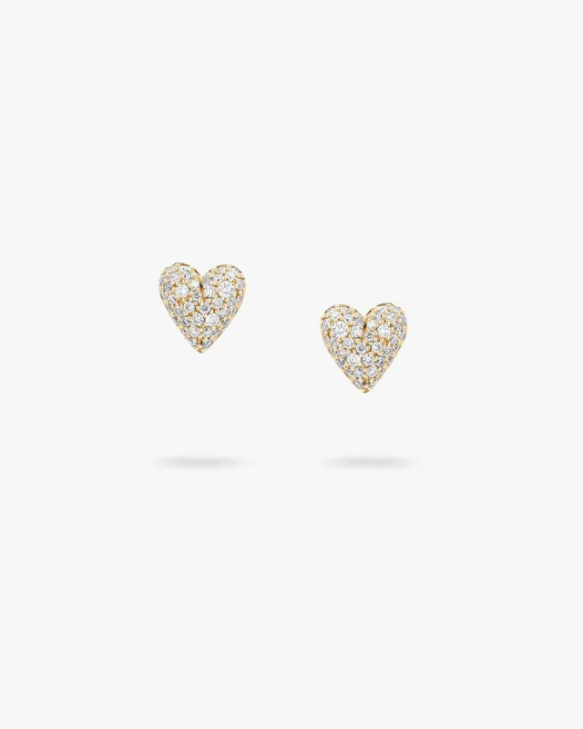 Diamond Puffy Heart Posts sold by Clare Vivier