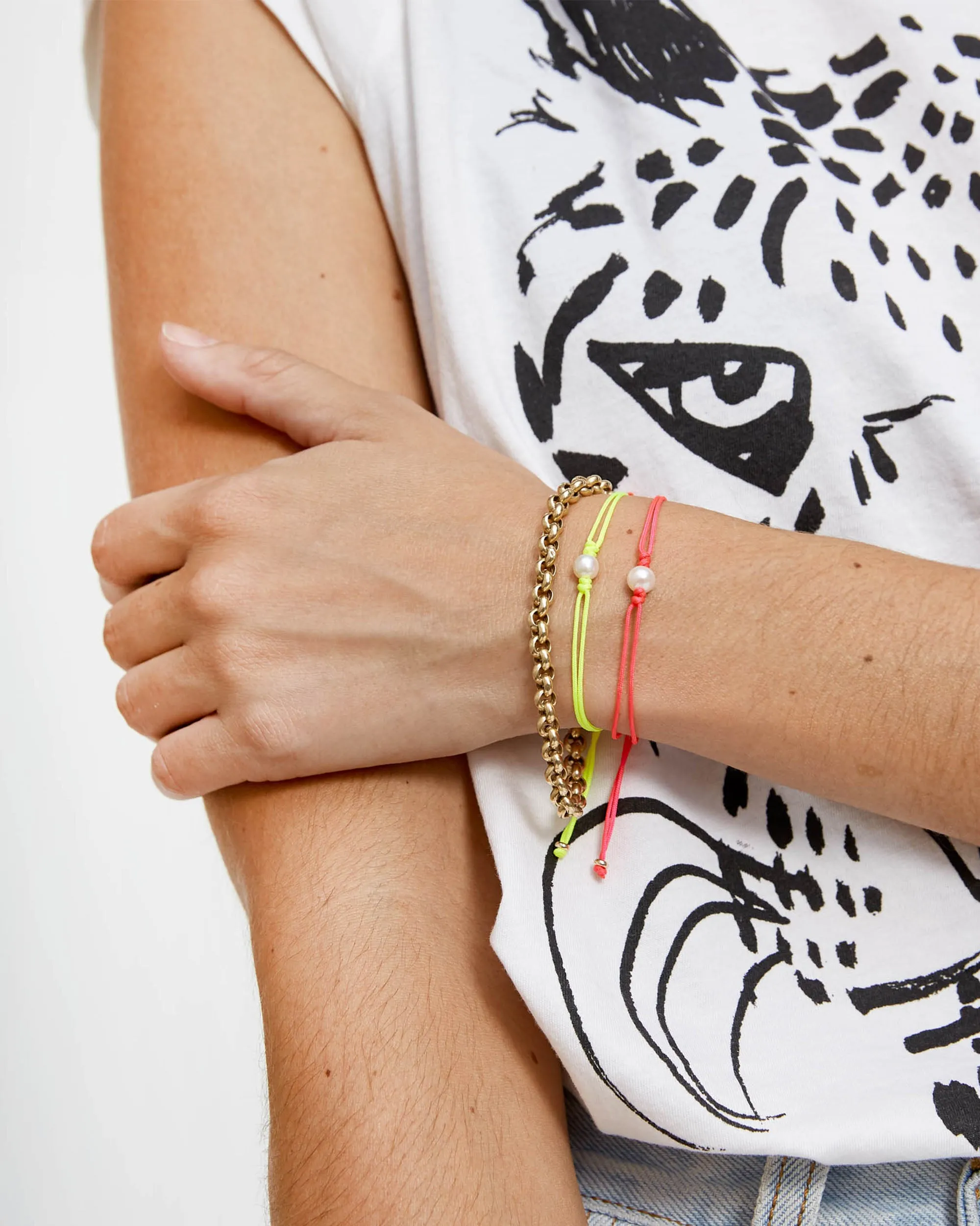 Pearl Silk Cord Bracelet sold by Clare Vivier product image thumbnail 2