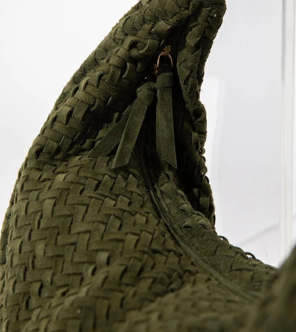 Jerrica Suede Large Hobo | Dark Green sold by Cleobella product image thumbnail 5