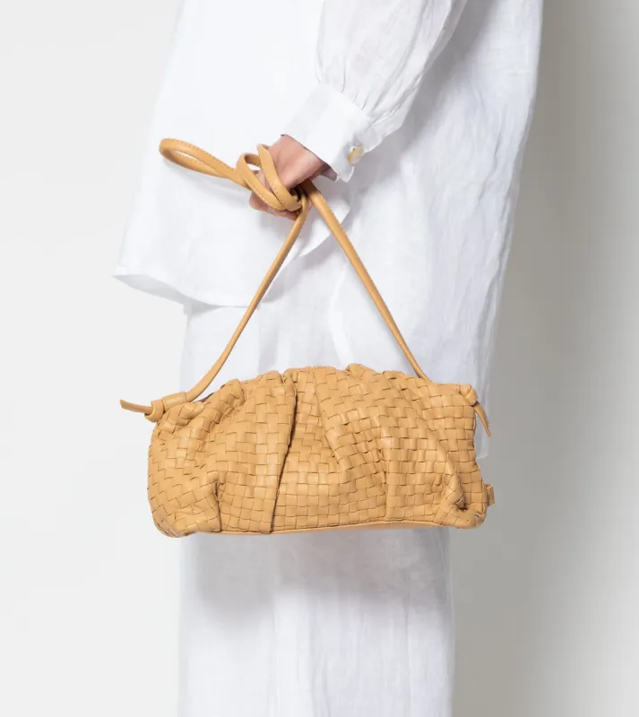 Gigi Woven Crossbody | Dark Tan sold by Cleobella