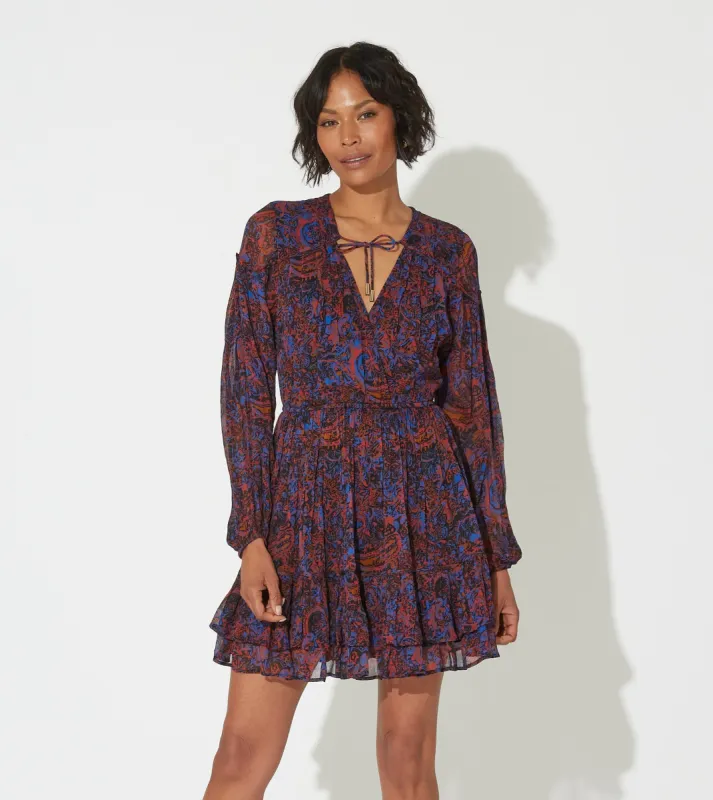 Nisha Mini Dress | Retrograde Paisley sold by Cleobella
