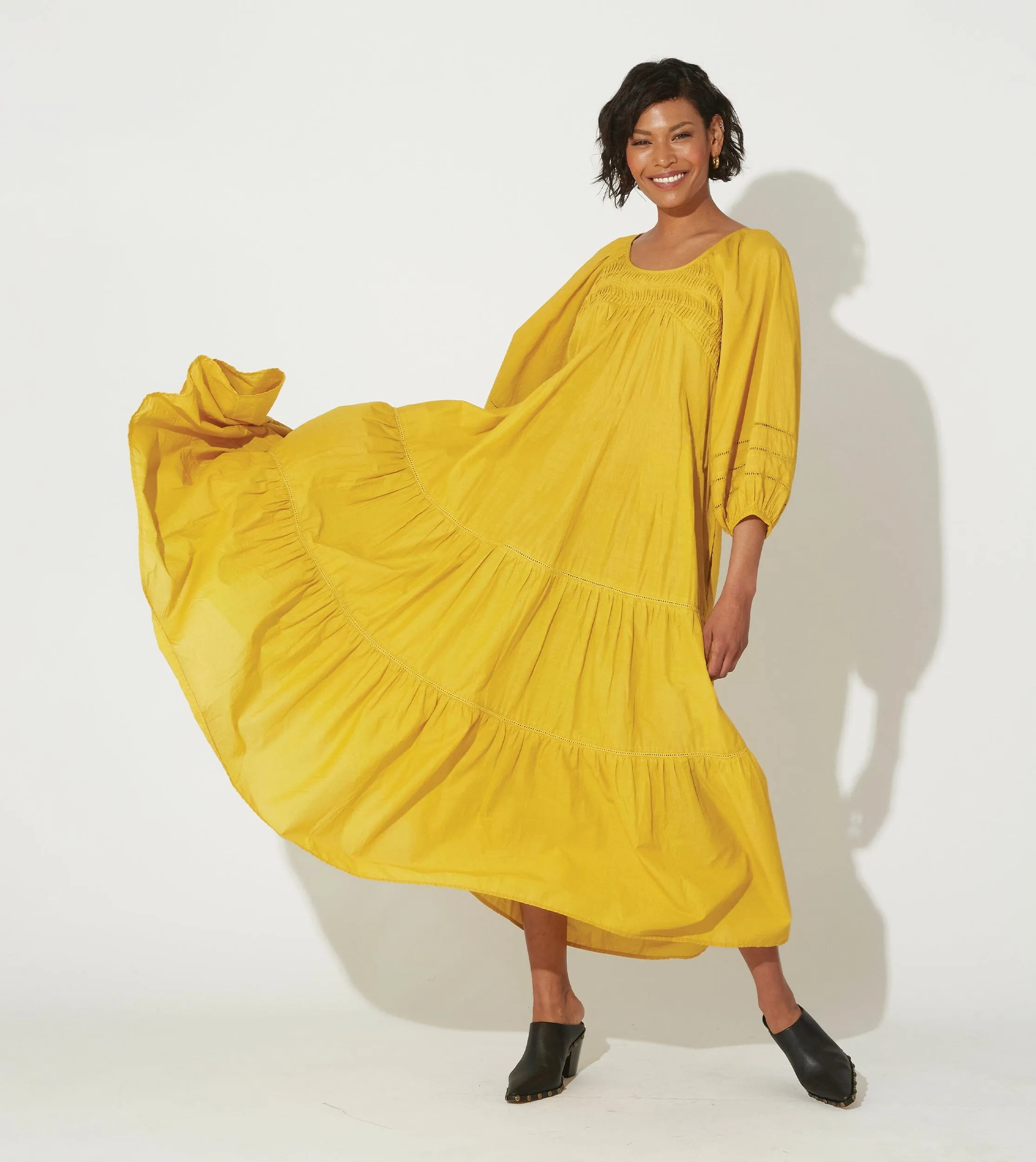 Luz Ankle Dress | Citrine sold by Cleobella