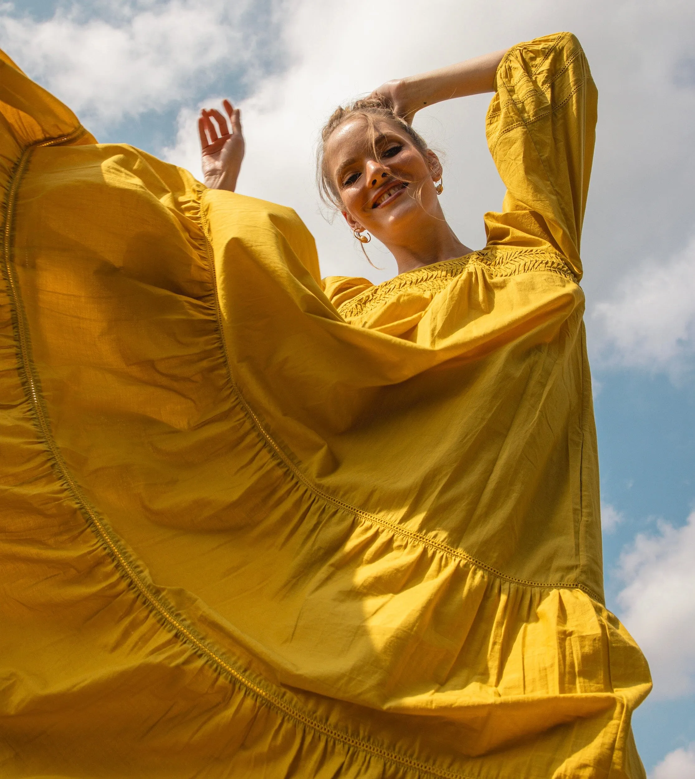 Luz Ankle Dress | Citrine sold by Cleobella product image thumbnail 2