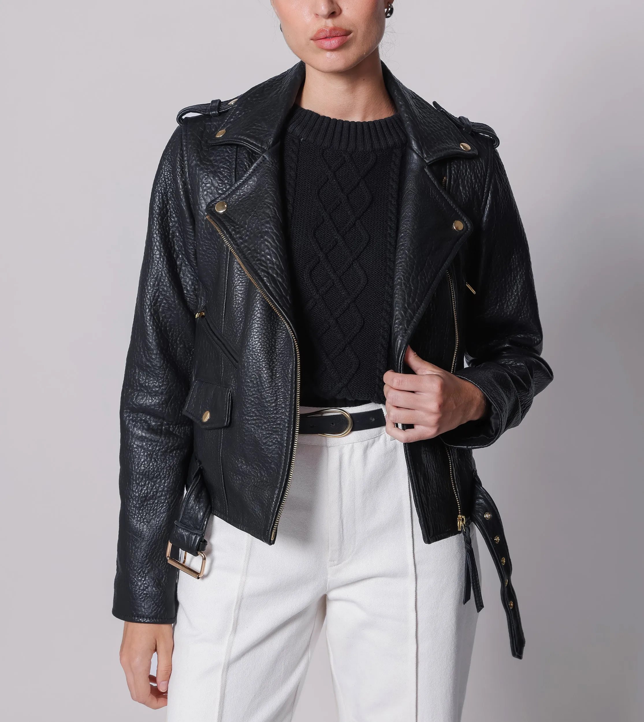 Asher Leather Jacket | Black sold by Cleobella product image thumbnail 3