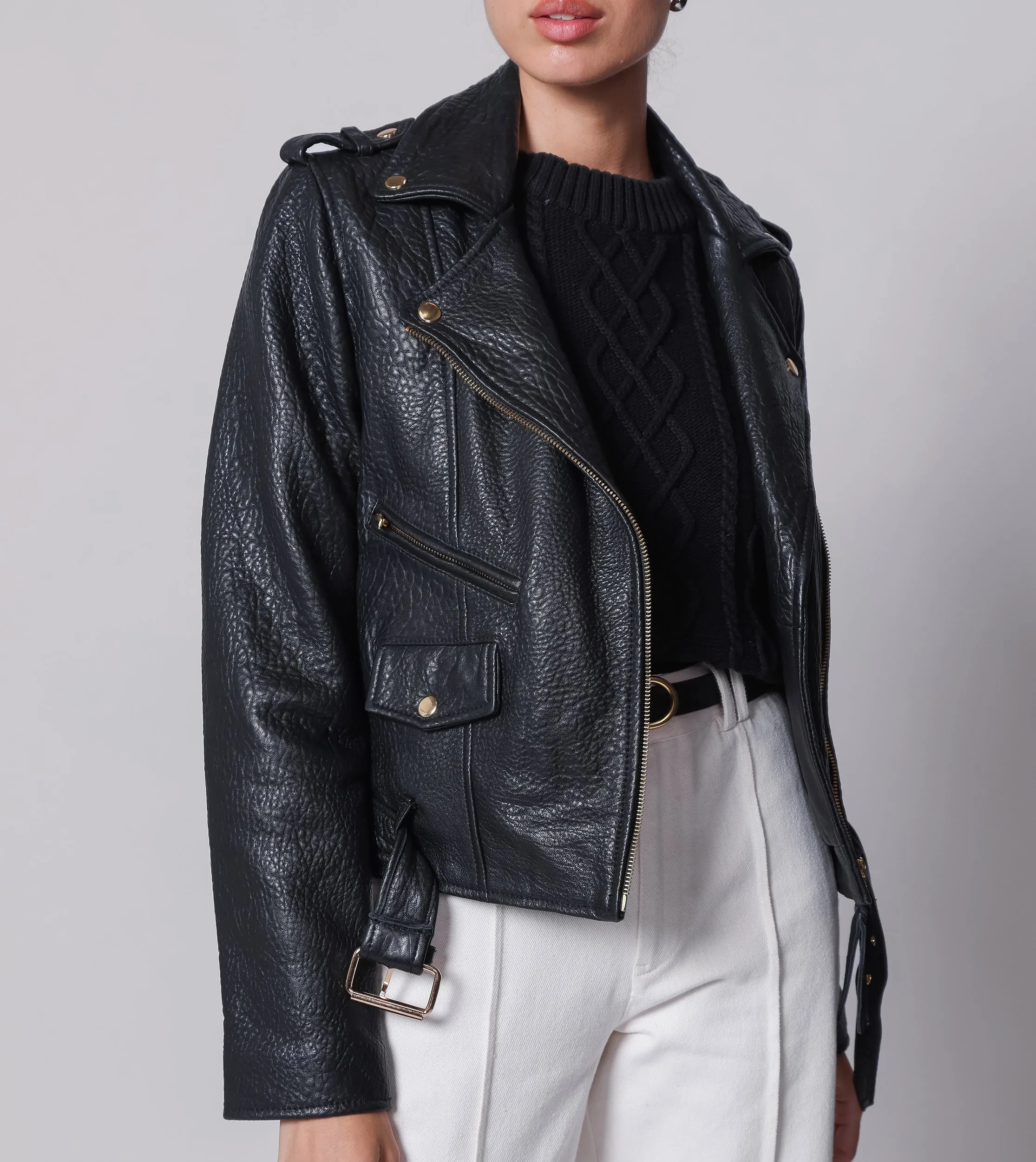Asher Leather Jacket | Black sold by Cleobella product image thumbnail 4