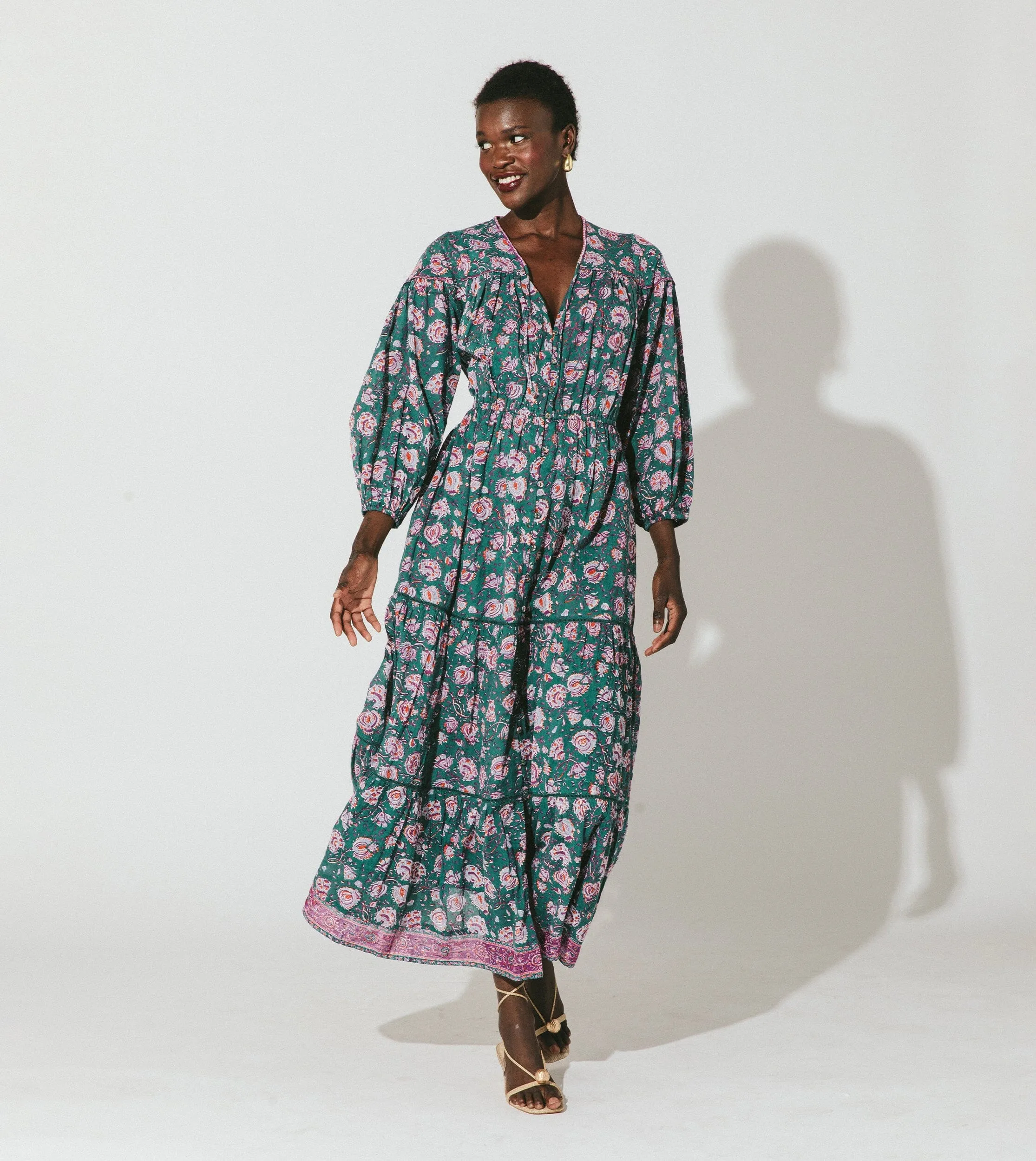 Grace Ankle Dress | Jade Floral sold by Cleobella product image thumbnail 2