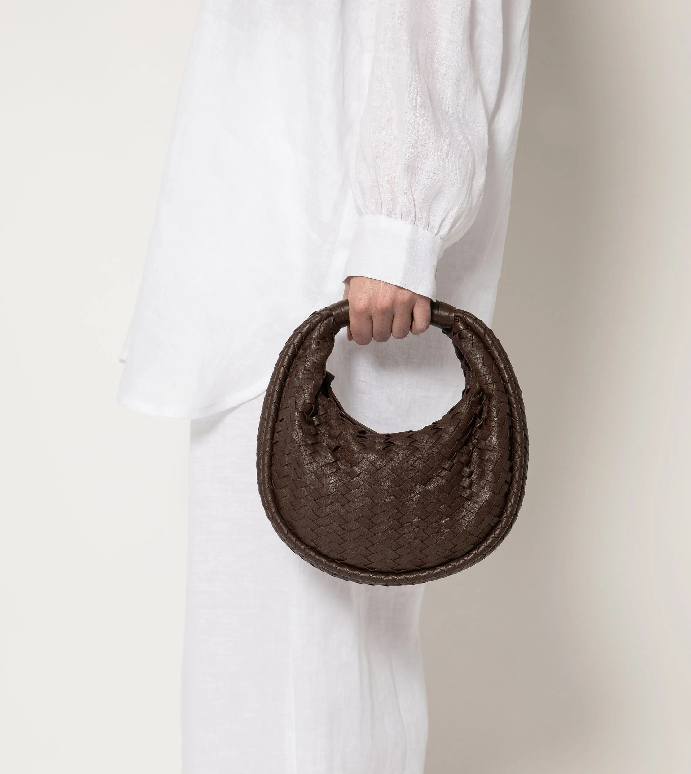 Santiago Mini Hobo Bag | Chocolate sold by Cleobella