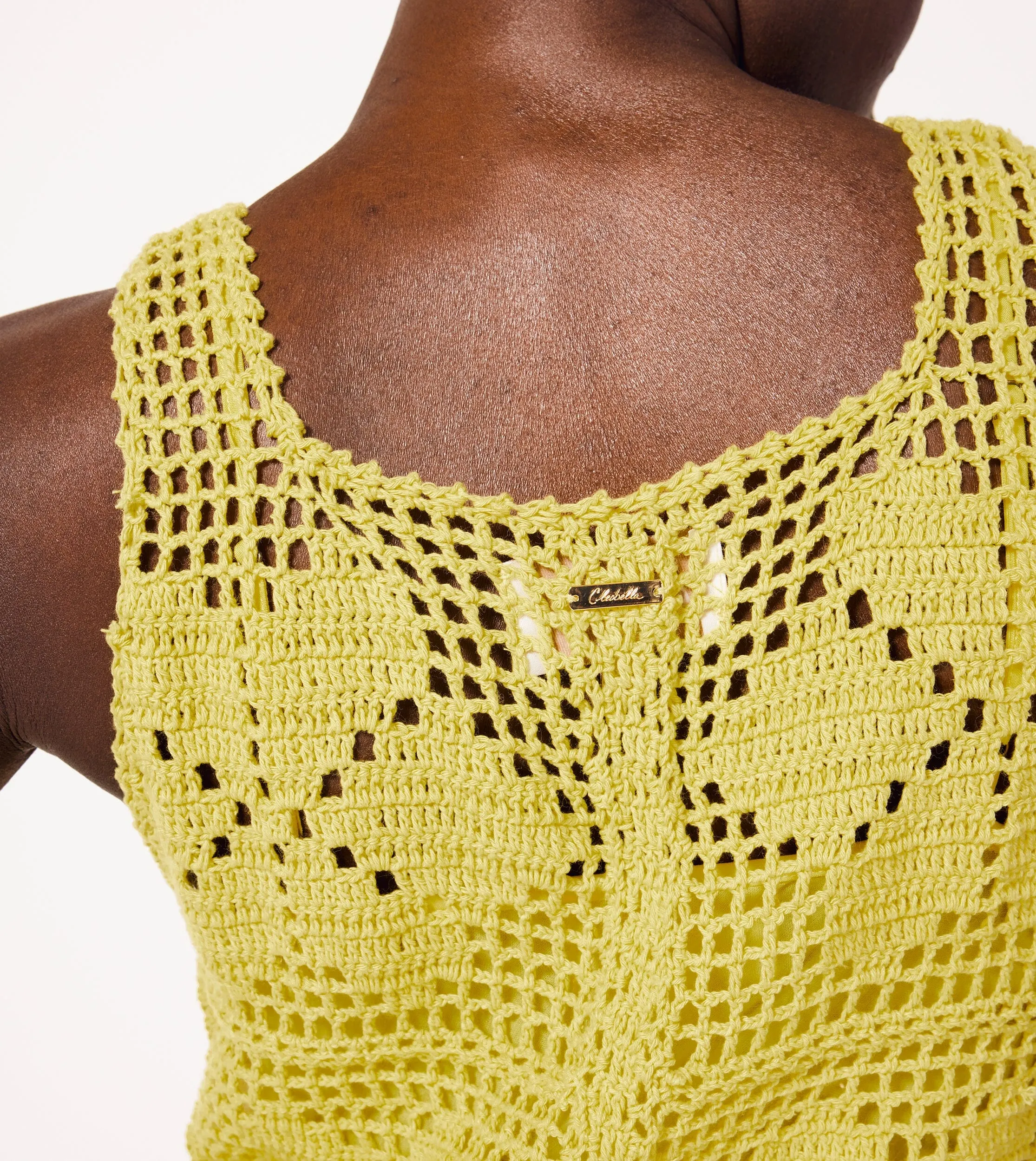 Joy Crochet Ankle Dress | Yellow sold by Cleobella product image thumbnail 4