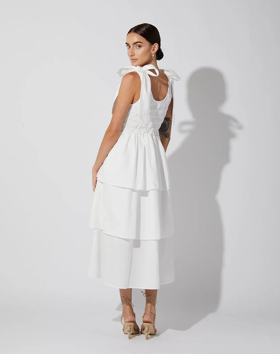 Kaiya Midi Dress | White sold by Cleobella product image thumbnail 2
