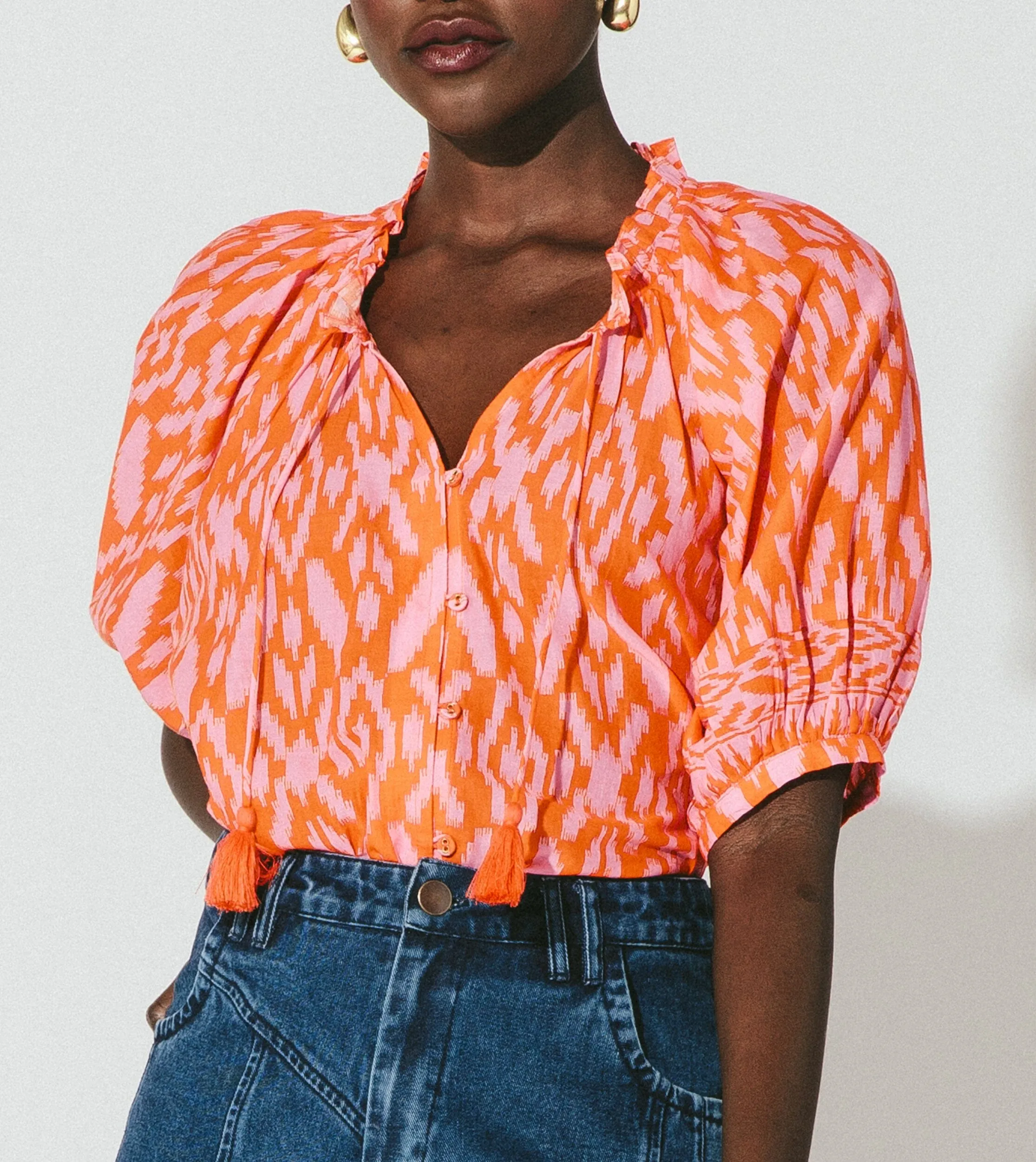 Malinda Blouse | Jaipur Ikat sold by Cleobella product image thumbnail 3