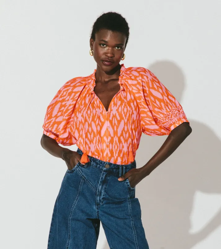 Malinda Blouse | Jaipur Ikat sold by Cleobella