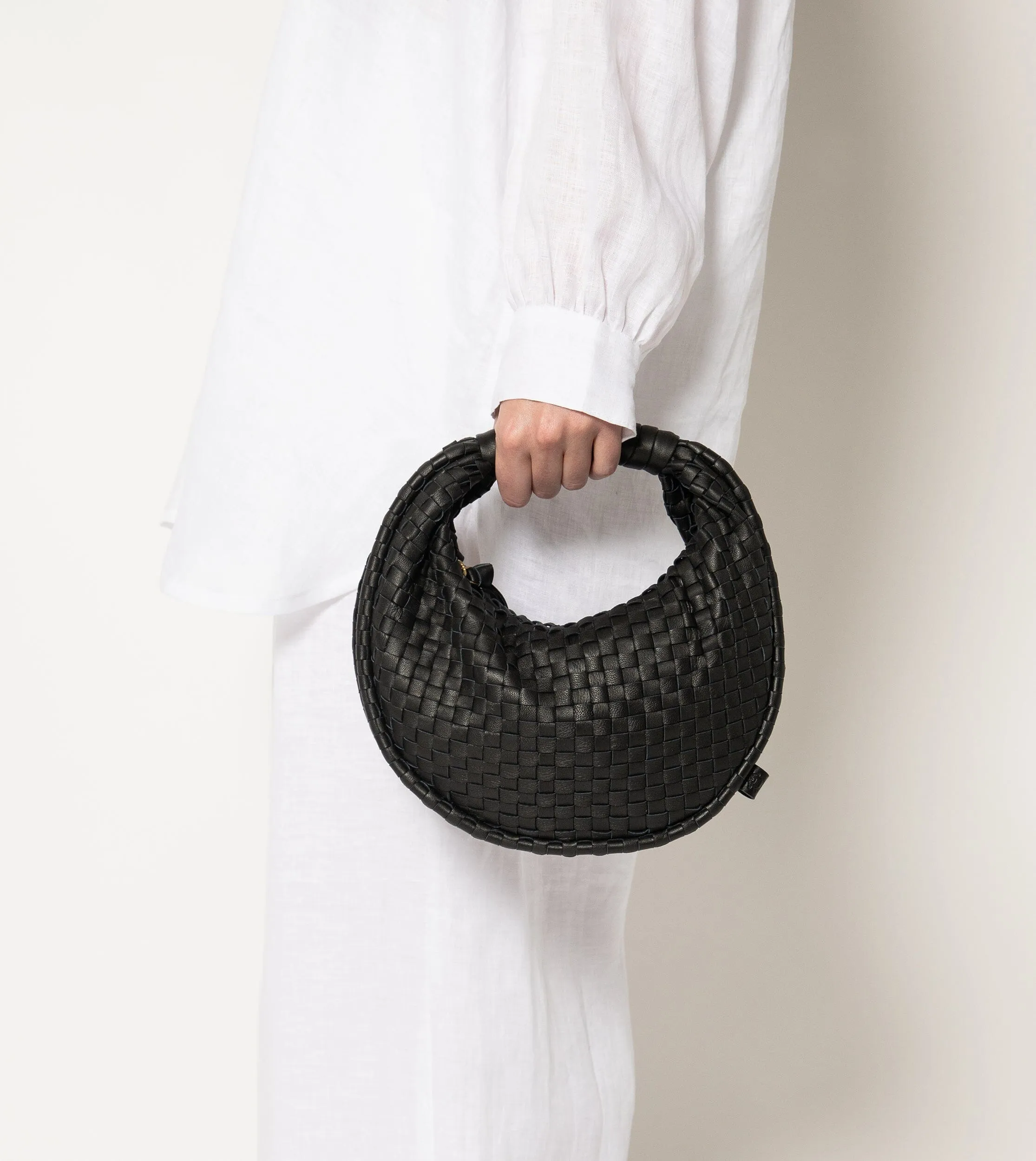 Santiago Mini Hobo Bag | Black sold by Cleobella